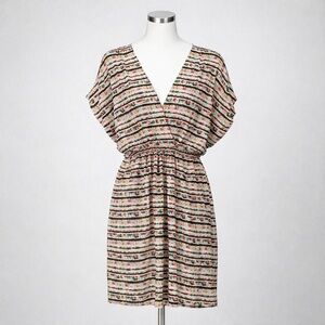 BCBGMaxazria 100% Silk Wrap Dress Multicolor